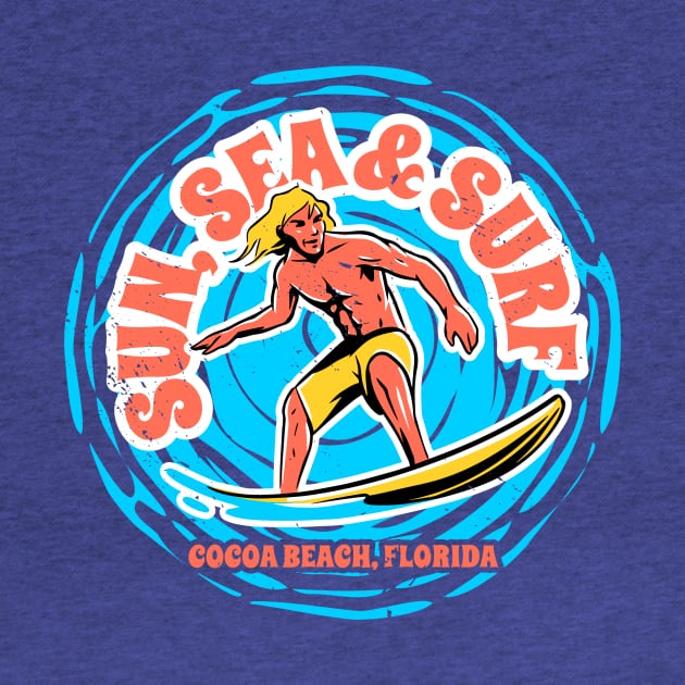 Vintage Sun, Sea & Surf Cocoa Beach, Florida // Retro Surfing // Surfer Catching Waves by Now Boarding